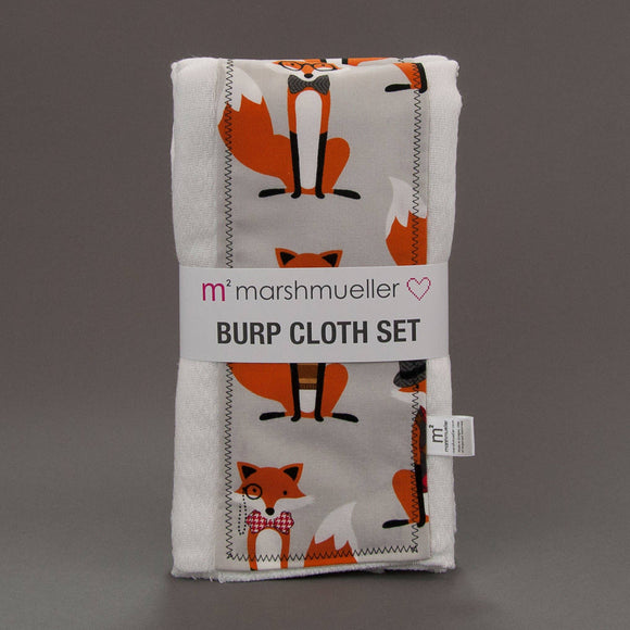 Dapper Foxes Burp Cloth Set - MarshMueller