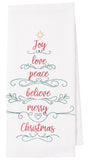 Christmas Tree Words - Kitchen Towel Set of 4 - 28" x 18" - KAF Home
