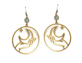 Hand Holding the Moon Earrings in Mutliple Colors - Edgy Petal Jewelry