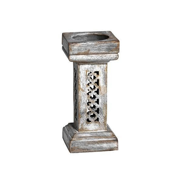 Trellis Small Candleholder in Distressed Silver 9