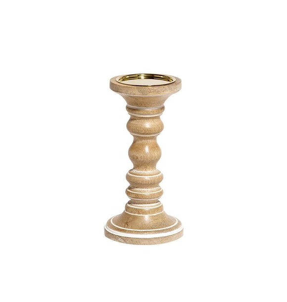 Small Willow Candleholder  in Whitewash- Mela Artisans