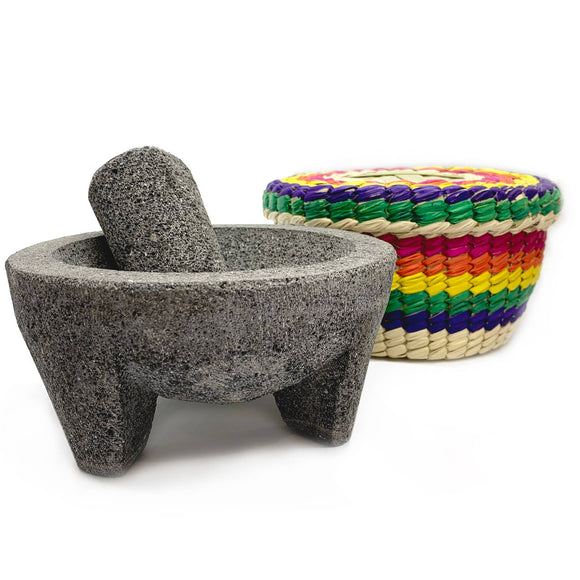 7'' Molcajete with Tortilla Basket - Verve Culture
