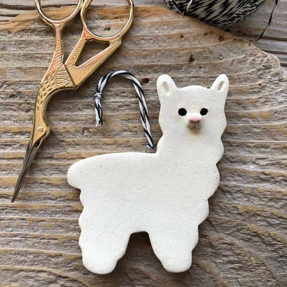 Llama Holiday Ornament - Handmade - Tasha McKelvey