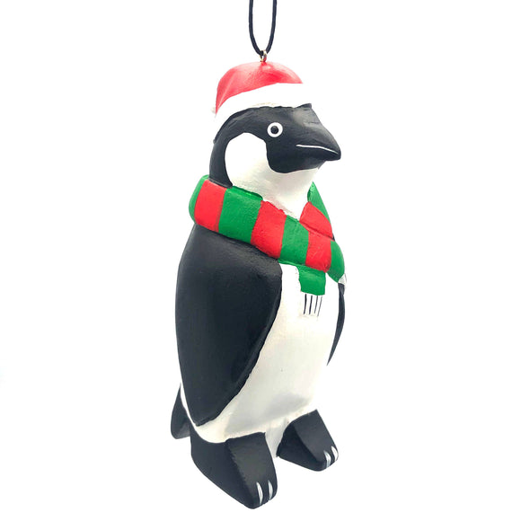 Holiday Penguin Balsa Ornament - Women of the Cloud Forest