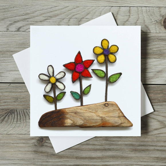 New Life Flowers Floral blank greetings card - Nicky Brier Designs
