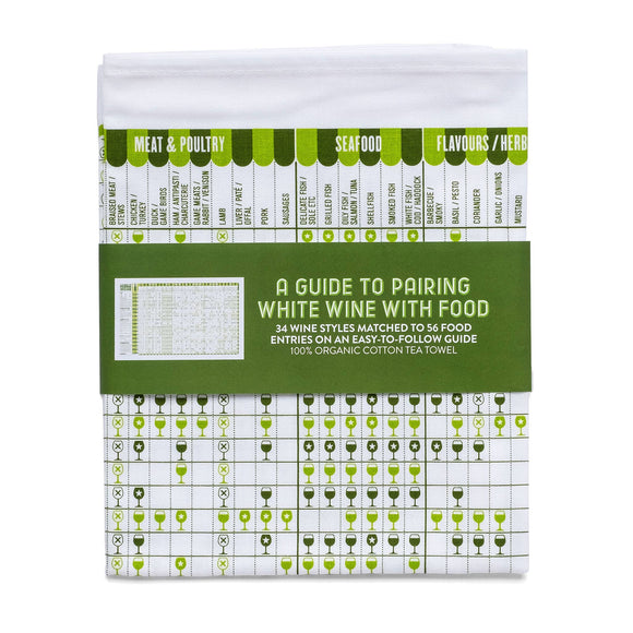 A Guide to Pairing White Wine with Food Tea Towel - Stuart Gardiner Design