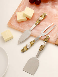 Mother Of Pearl & Steel Cheese Tools - Tiramisu