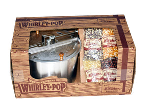 Whirley Pop Gift Set w/ 4oz Bags of Popcorn - Amish Country Popcorn
