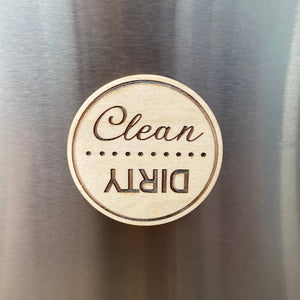 Dishwasher Clean & Dirty Engraved Wood Magnet - Munsell Made