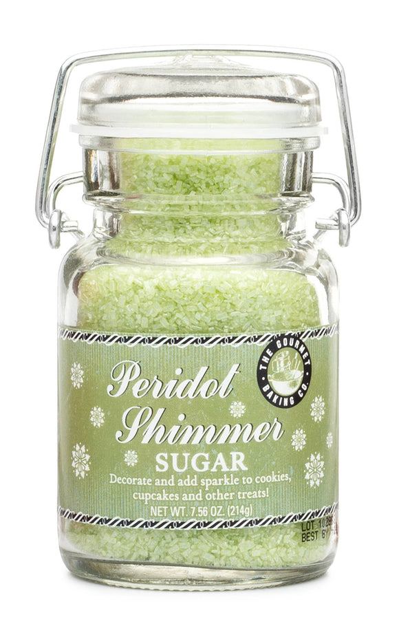 Peridot Shimmer Sugar 7.6 Oz. - The Gourmet Baking Co.