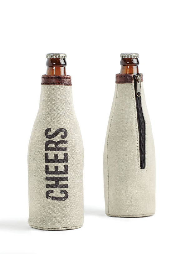Cheers Up-Cycled Canvas Bottle Cover - Mona B.