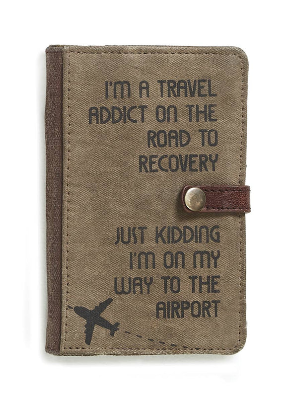 Travel Addict Up-Cycled Travel Passport Wallet M-4107 - Mona B.