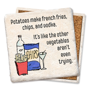 Potatoes Make French Fries Coaster - Tipsy Coasters & Gifts