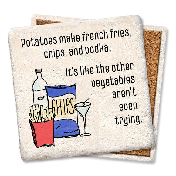 Potatoes Make French Fries Coaster - Tipsy Coasters & Gifts