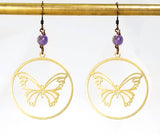 Butterfly Earrings with Gemstones in Multiple Colors - Edgy Petal Jewelry