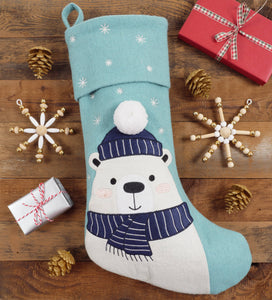 Bear Christmas/Holiday Stocking-19" x 11" - KAF Home