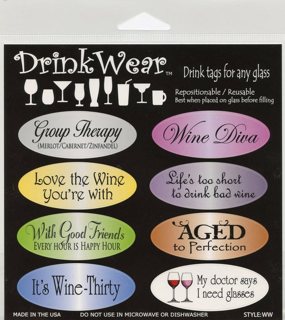 Wine Designs Re-usable Drink Labels
