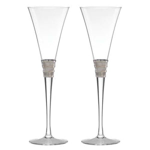 Platinum Toasting Flutes Set of 2 - Truro