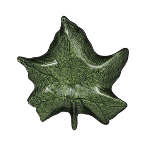 Green Maple Leaf Plate - Leaf Glass