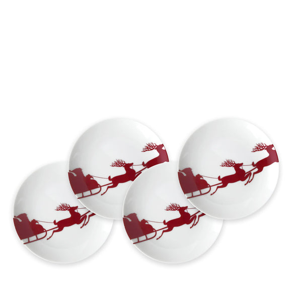 Canapes Set of 4 - Sleigh Red