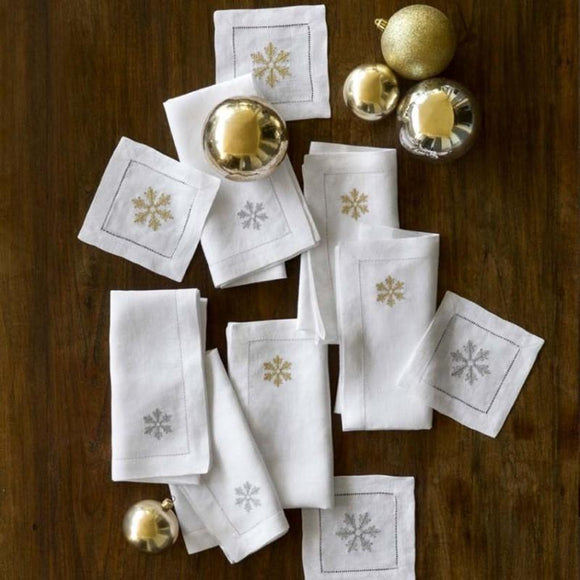 Frost Gold Cocktail Napkins - Set of 4