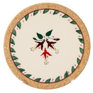 Fuschia Round Cork Trivet