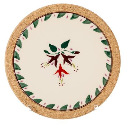 Fuschia Round Cork Trivet