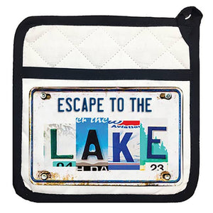 License Plate Escape to the Lake - Pot Holder - Mariasch Studios