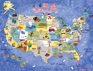USA Map with Capitols - Play N' Placemat  - American Products Group, Inc -