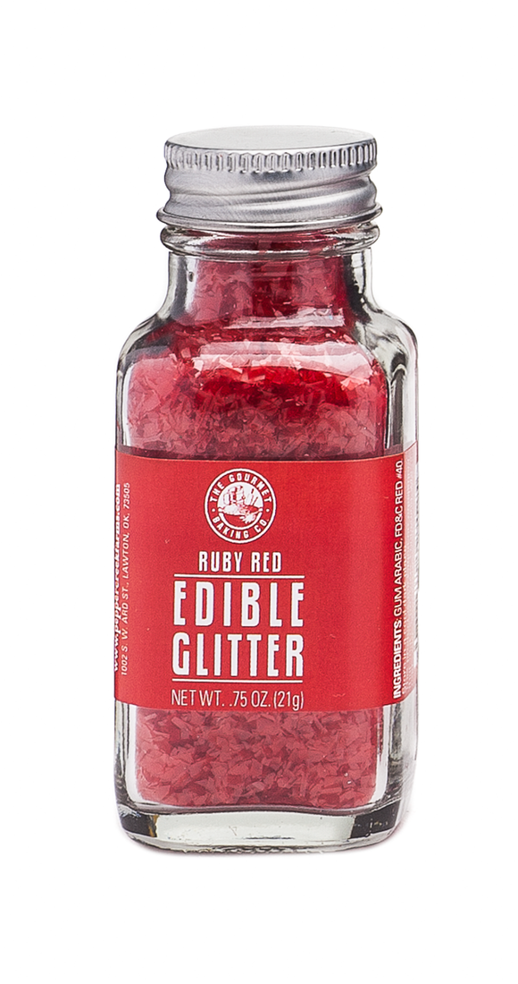 Ruby Red Edible Glitter 0.75 Oz - The Gourmet Baking Co.