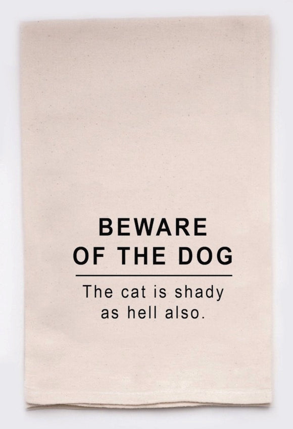 Beware Of Dog - Tea Towel