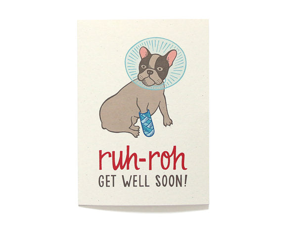Hennel Paper Co. - Ruh-Roh Get Well Card - Aubergine 