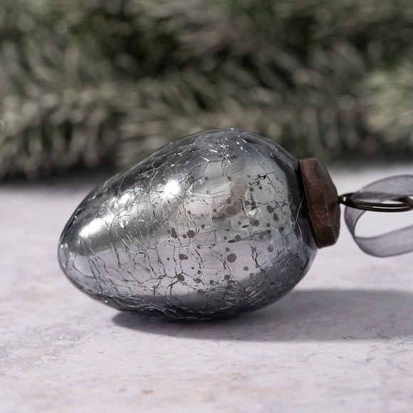 Slate Crackle Glass Egg Christmas  - 2