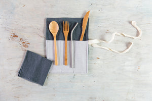 Dot and Army - Zero Waste Utensil Wrap with Cutlery, Straw and Napkin