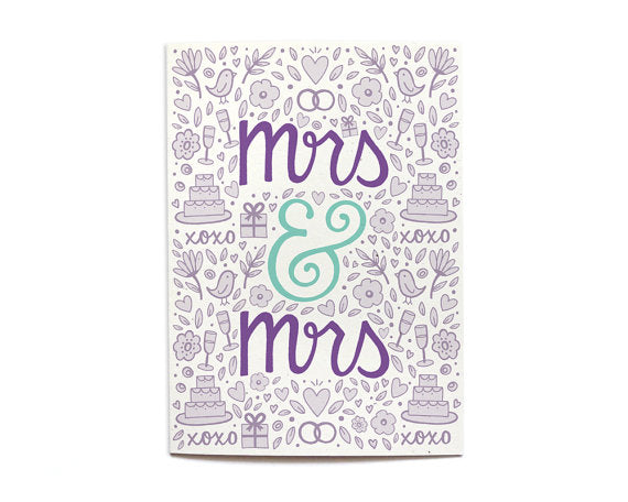 Hennel Paper Co. - Mrs & Mrs - Wedding Card - Aubergine 