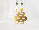 Floral Snake Gemstone Earrings in Multiple Colors - Edgy Petal Jewelry