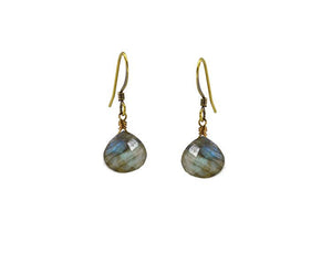 Labradorite Stone Earrings Simple Classic Colorful - Edgy Petal Jewelry