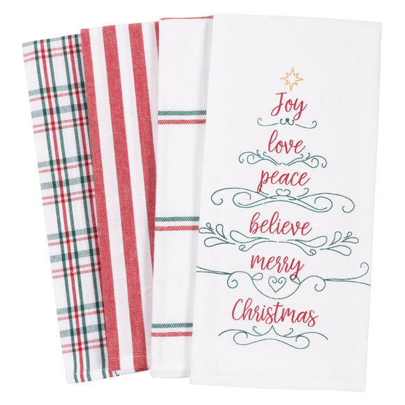 Christmas Tree Words - Kitchen Towel Set of 4 - 28