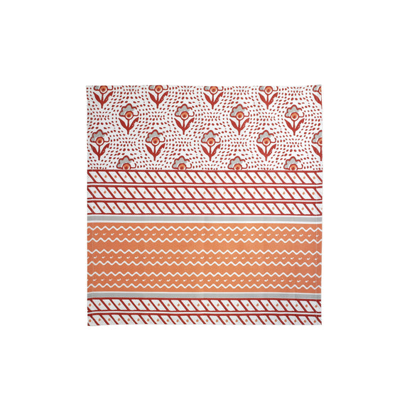 GRAY/ORANGE NAPKINS - SET OF 4 - BOHEMIAN LINENS - Viva