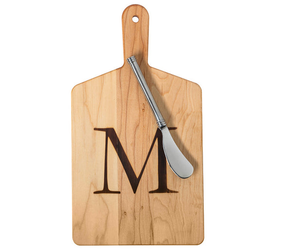 Monogrammed Maple Cheese Board Gift Pack - JK Adams